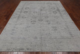 Grey Persian Tabriz Hand Knotted Wool & Silk Rug - 8' 1" X 9' 10"