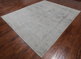 Grey Persian Tabriz Hand Knotted Wool & Silk Rug - 8' 1" X 9' 10"