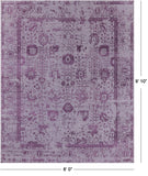 Grey Persian Tabriz Handmade Wool & Silk Rug - 8' 0" X 9' 10" - Golden Nile