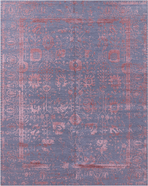 SUPER SALE Grey Persian Tabriz Hand Knotted Wool & Silk Rug - 8' 0" X 10' 2"