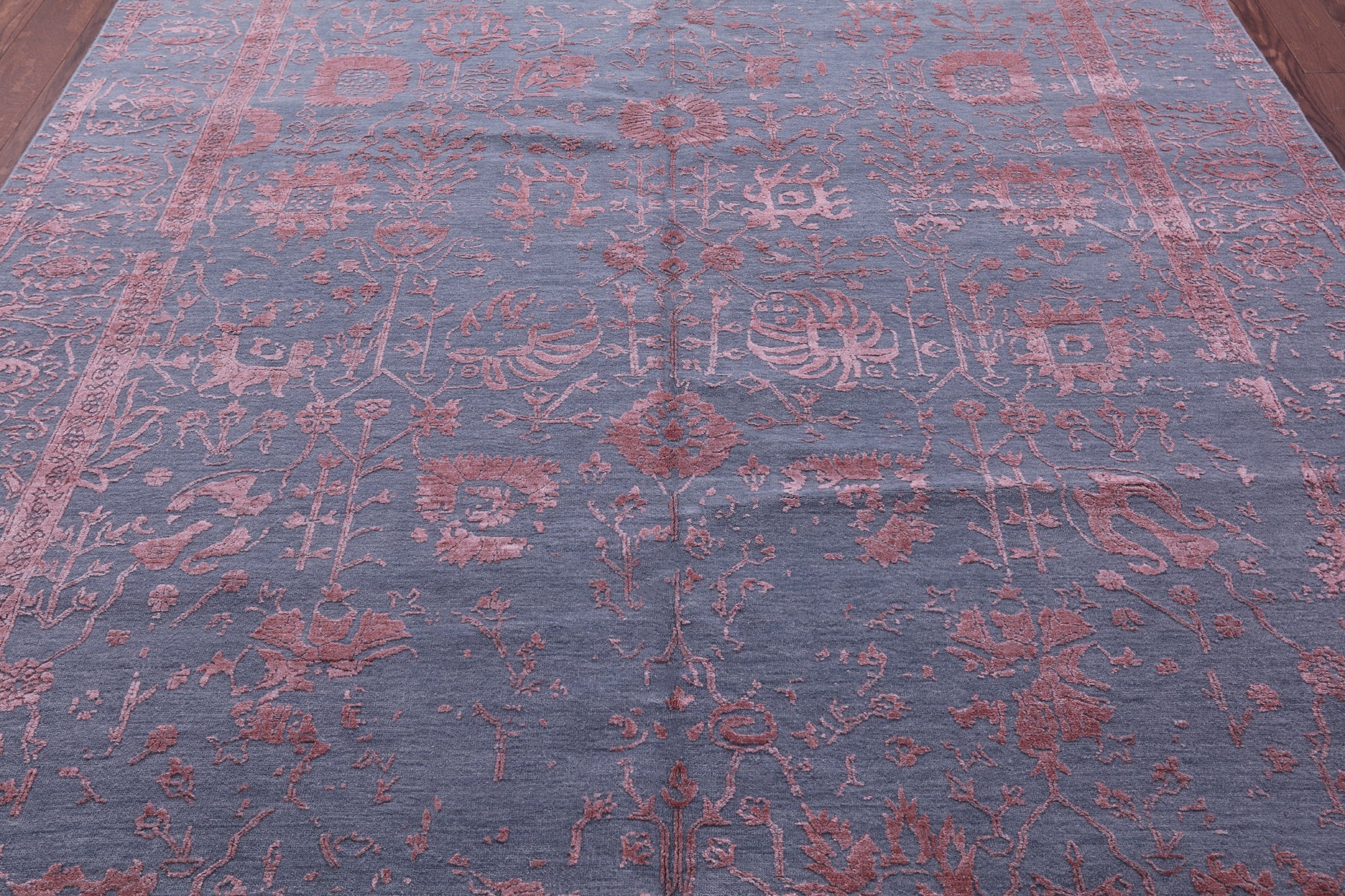 SUPER SALE Grey Persian Tabriz Hand Knotted Wool & Silk Rug - 8' 0" X 10' 2"