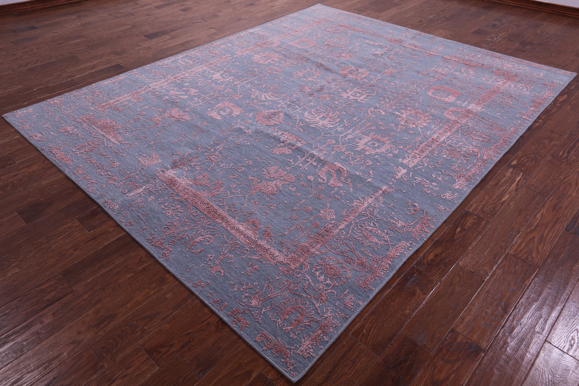 SUPER SALE Grey Persian Tabriz Hand Knotted Wool & Silk Rug - 8' 0" X 10' 2"