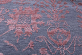SUPER SALE Grey Persian Tabriz Hand Knotted Wool & Silk Rug - 8' 0" X 10' 2"