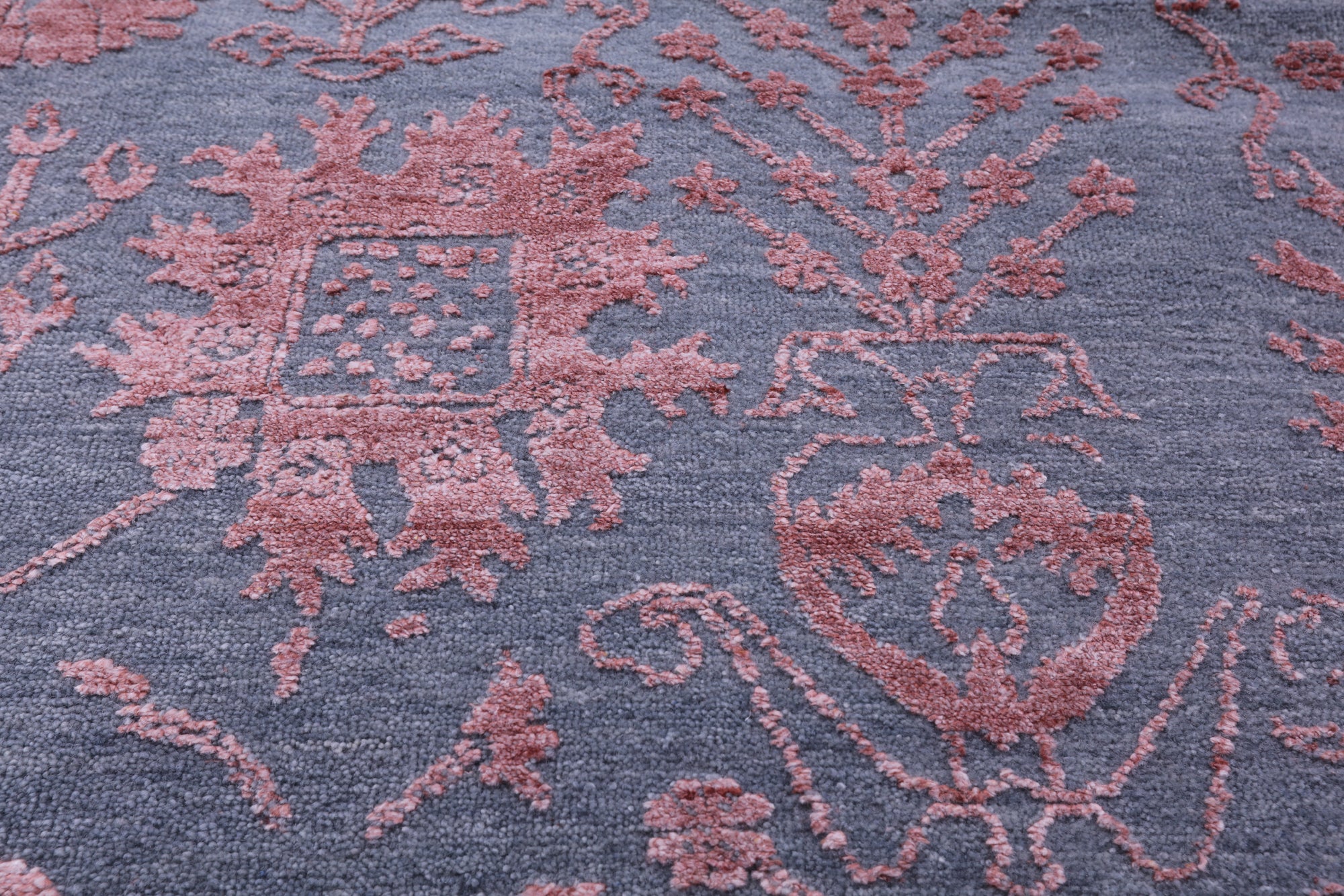 SUPER SALE Grey Persian Tabriz Hand Knotted Wool & Silk Rug - 8' 0" X 10' 2"