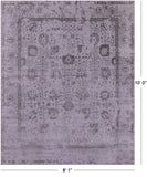 Grey Persian Tabriz Handmade Wool & Silk Rug - 8' 1" X 10' 0" - Golden Nile