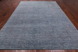 Grey Persian Tabriz Hand Knotted Wool & Silk Rug - 9' 0" X 12' 0"