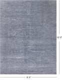 Grey Persian Tabriz Hand Knotted Wool & Silk Rug - 9' 0" X 12' 0"