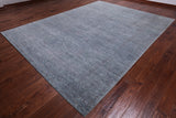 Grey Persian Tabriz Hand Knotted Wool & Silk Rug - 9' 0" X 12' 0"