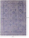 Grey Persian Tabriz Hand Knotted Wool & Silk Rug - 8' 11" X 12' 1" - Golden Nile