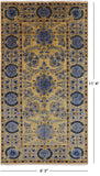 Gold William Morris Hand Knotted Wool Area Rug - 6' 3" X 11' 4" - Golden Nile