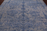 Grey Persian Tabriz Hand Knotted Wool & Silk Rug - 9' 0" X 11' 10"