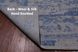 Grey Persian Tabriz Hand Knotted Wool & Silk Rug - 9' 0" X 11' 10"