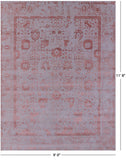 Grey Persian Tabriz Hand Knotted Wool & Silk Rug - 9' 0" X 11' 8" - Golden Nile