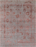 Grey Persian Tabriz Hand Knotted Wool & Silk Rug - 9' 0" X 12' 0"