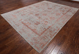 Grey Persian Tabriz Hand Knotted Wool & Silk Rug - 9' 0" X 12' 0"