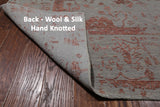 Grey Persian Tabriz Hand Knotted Wool & Silk Rug - 9' 0" X 12' 0"