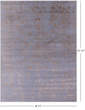 Persian Fine Serapi Hand Knotted Wool & Silk Rug - 8' 11" X 11' 11" - Golden Nile