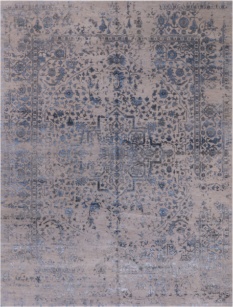Persian Fine Serapi Handmade Wool & Silk Rug - 9' 1" X 12' 0"