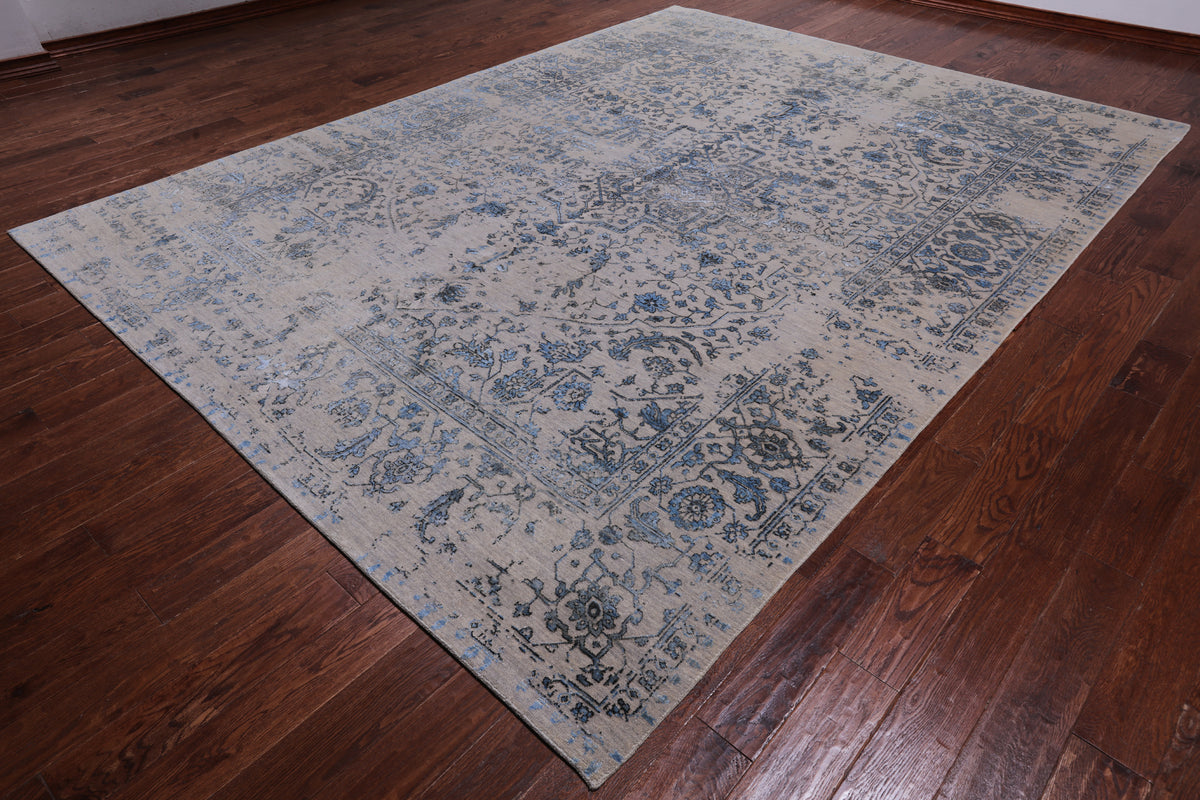 Persian Fine Serapi Handmade Wool & Silk Rug - 9' 1" X 12' 0"
