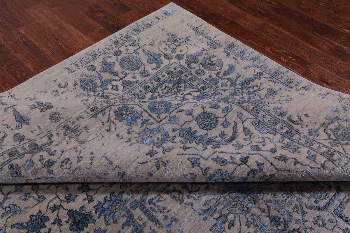 Persian Fine Serapi Handmade Wool & Silk Rug - 9' 1" X 12' 0"