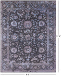 Grey Persian Tabriz Hand Knotted Wool & Silk Rug - 9' 0" X 11' 6" - Golden Nile