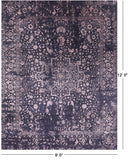 Grey Persian Fine Serapi Handmade Wool & Silk Rug - 9' 0" X 12' 0" - Golden Nile