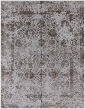 Grey Persian Tabriz Hand Knotted Wool & Silk Rug - 8' 11" X 12' 0"