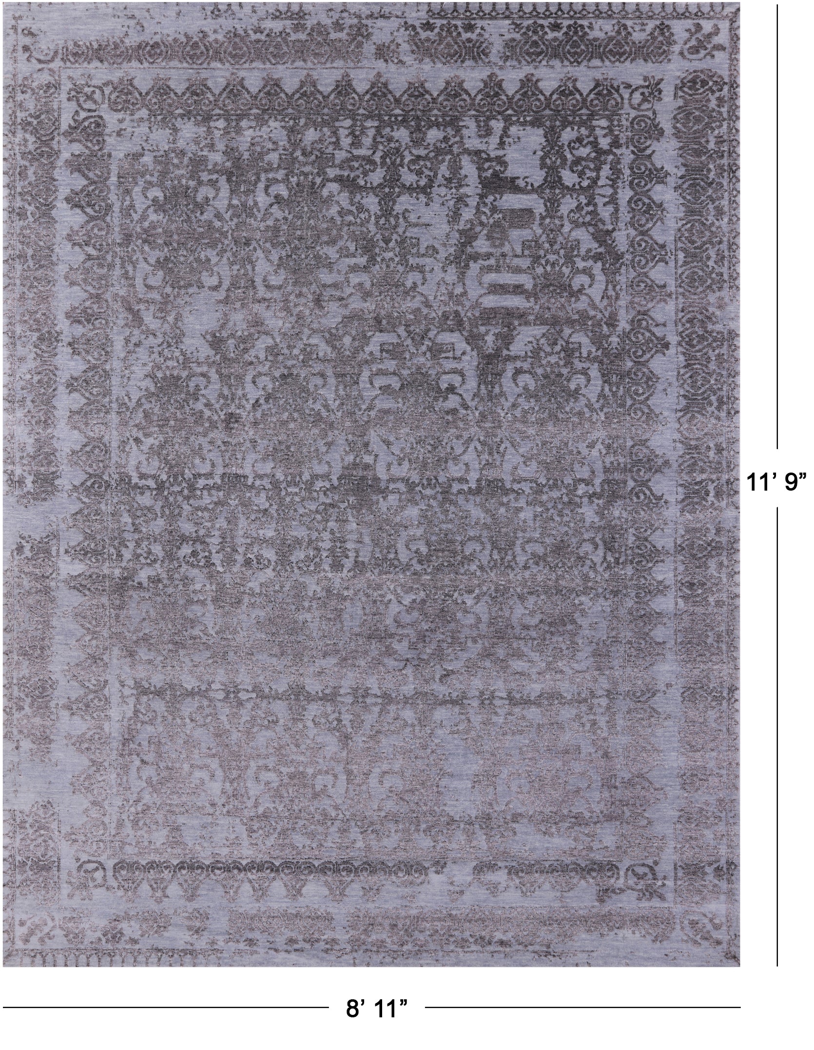 Persian Hand Knotted Wool & Silk Rug - 8' 11" X 11' 9" - Golden Nile