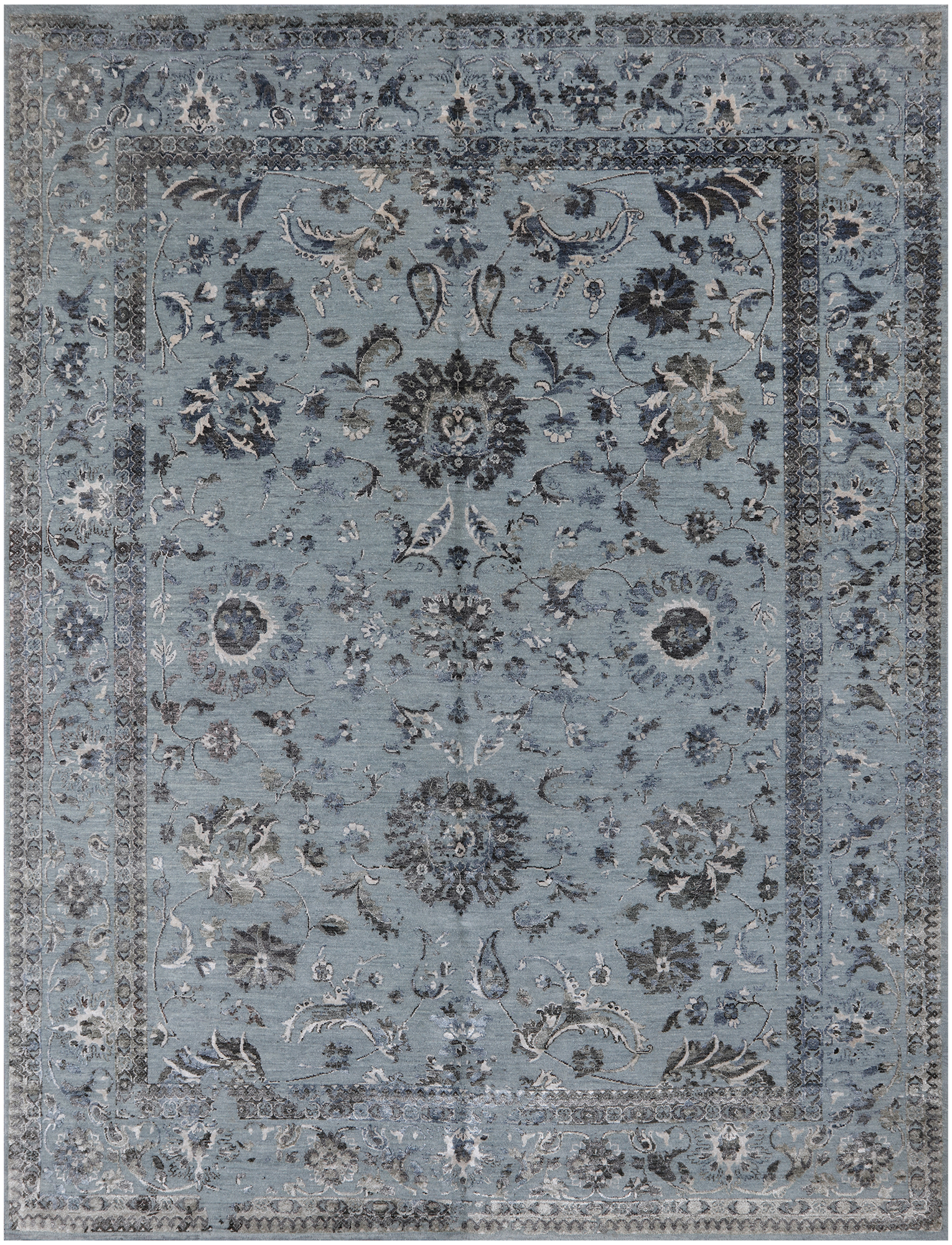 Persian Tabriz Handmade Wool & Silk Rug - 9' 0" X 11' 10"