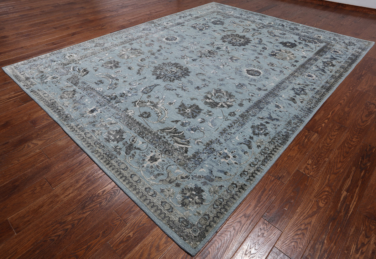 Persian Tabriz Handmade Wool & Silk Rug - 9' 0" X 11' 10"