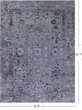 Grey Persian Handmade Wool & Silk Rug - 8' 9" X 12' 1"