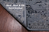 Grey Persian Handmade Wool & Silk Rug - 8' 9" X 12' 1"