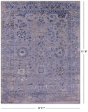 Grey Persian Tabriz Hand Knotted Wool & Silk Rug - 8' 11" X 11' 9" - Golden Nile