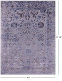 Grey Persian Tabriz Hand Knotted Wool & Silk Rug - 8' 8" X 11' 10" - Golden Nile