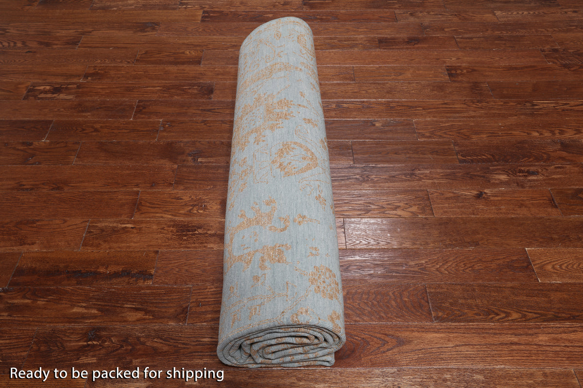 Persian Tabriz Hand Knotted Wool & Silk Rug - 9' 0" X 12' 2"
