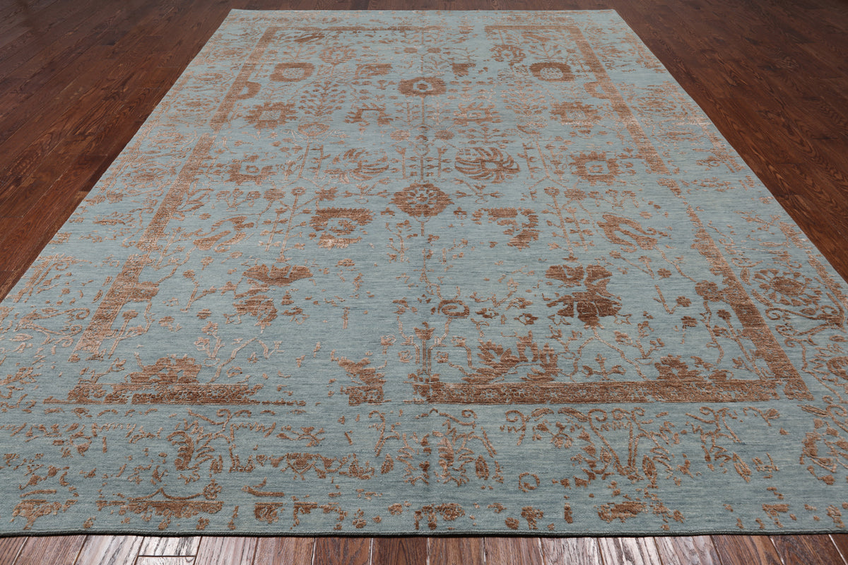Persian Tabriz Hand Knotted Wool & Silk Rug - 9' 0" X 12' 2"