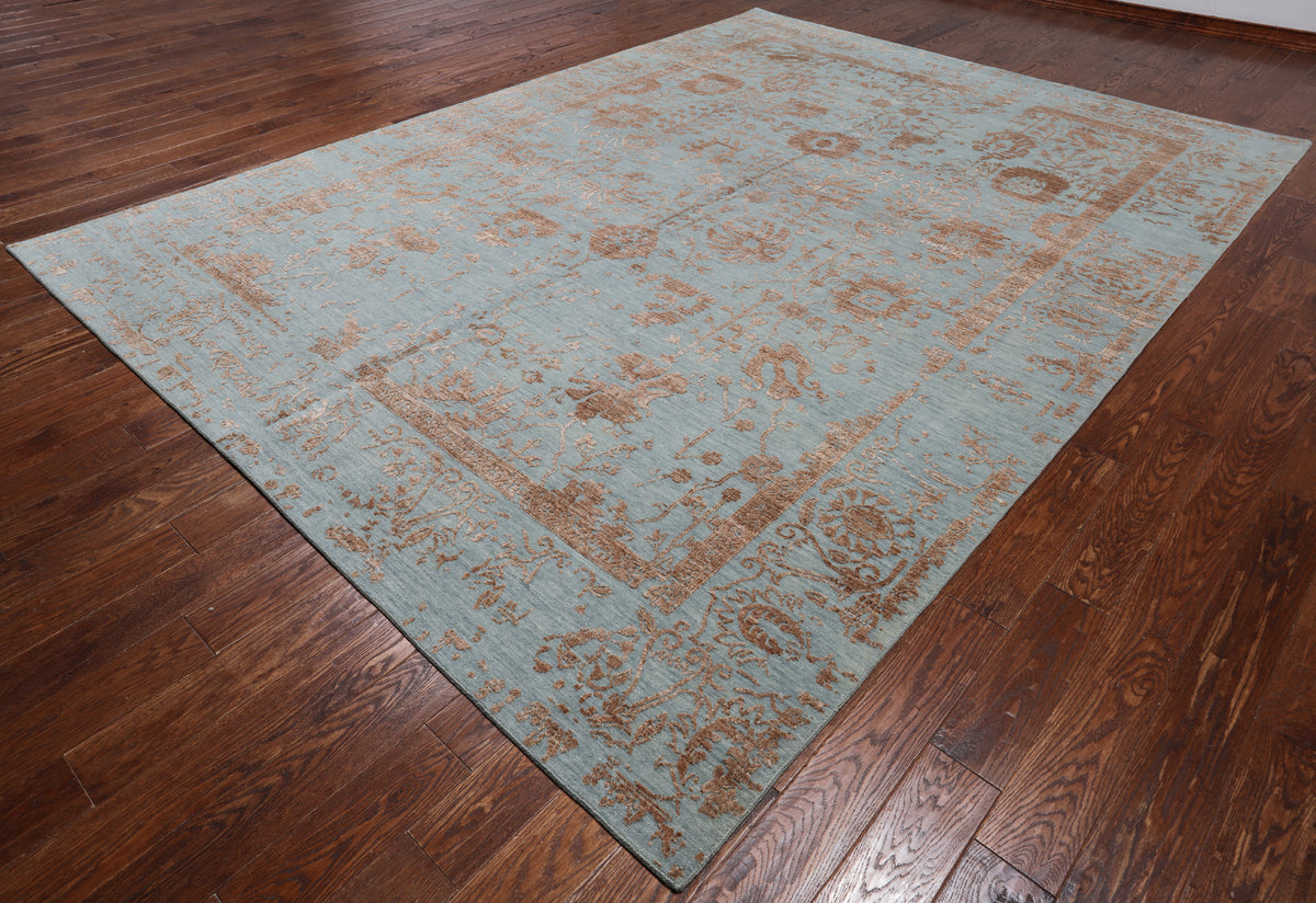Persian Tabriz Hand Knotted Wool & Silk Rug - 9' 0" X 12' 2"