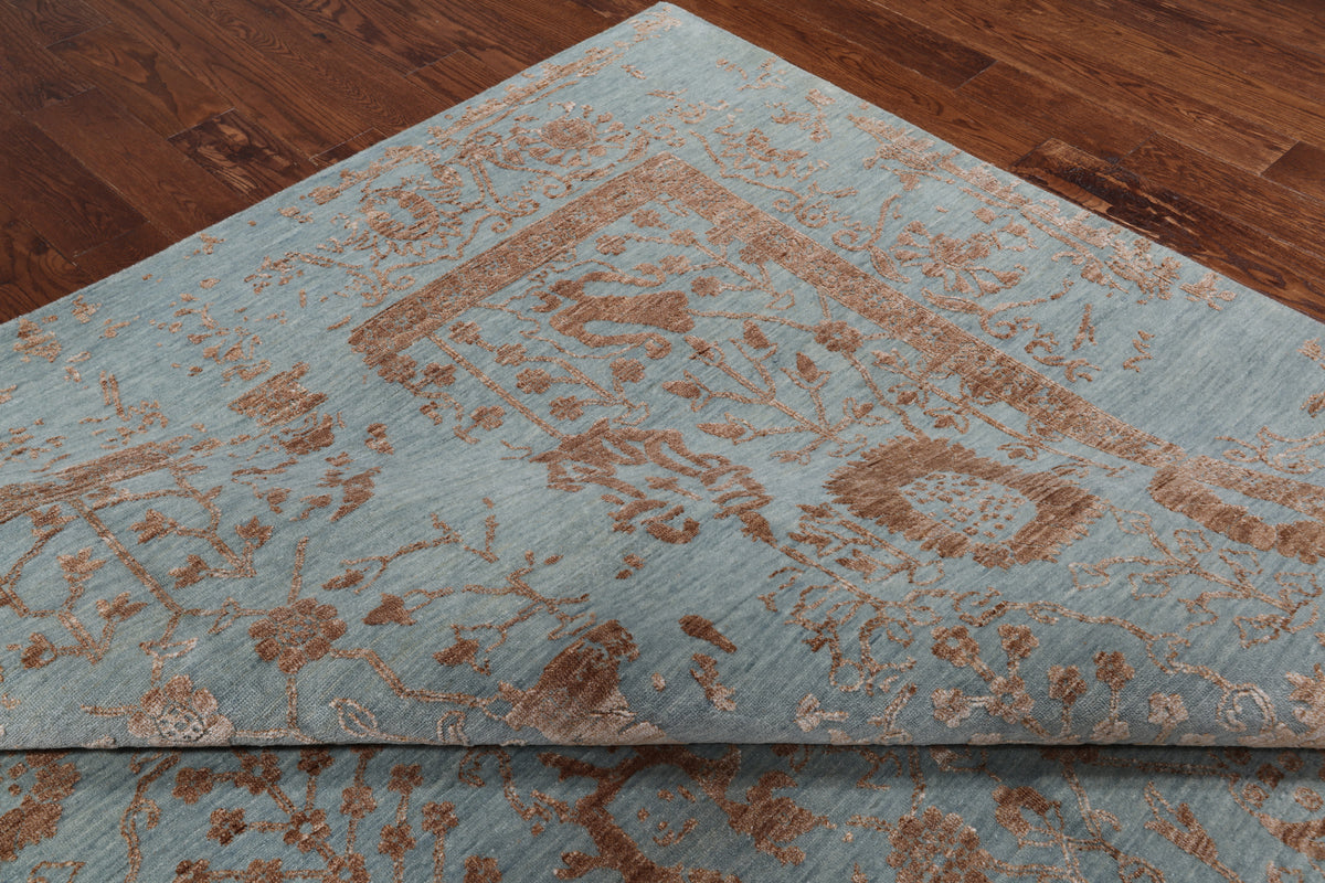 Persian Tabriz Hand Knotted Wool & Silk Rug - 9' 0" X 12' 2"