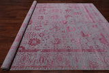 Grey Persian Tabriz Hand Knotted Wool & Silk Rug - 9' 0" X 11' 9"