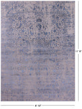 Ivory Persian Fine Serapi Hand Knotted Wool & Silk Rug - 8' 10" X 11' 9" - Golden Nile