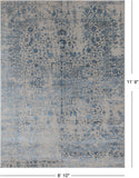 Ivory Persian Fine Serapi Hand Knotted Wool & Silk Rug - 8' 10" X 11' 9"