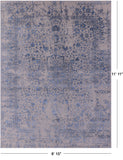 Ivory Persian Fine Serapi Hand Knotted Wool & Silk Rug - 8' 10" X 11' 11" - Golden Nile