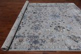 Grey Persian Tabriz Hand Knotted Wool & Silk Rug - 8' 10" X 11' 8"