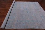 Grey Persian Tabriz Hand Knotted Wool & Silk Rug - 9' 0" X 12' 0"