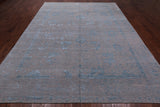 Grey Persian Tabriz Hand Knotted Wool & Silk Rug - 9' 0" X 12' 0"