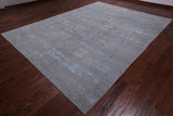 Grey Persian Tabriz Hand Knotted Wool & Silk Rug - 9' 0" X 12' 0"