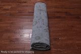 Grey Persian Tabriz Hand Knotted Wool & Silk Rug - 8' 10" X 12' 1"
