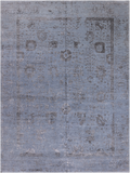Grey Persian Tabriz Hand Knotted Wool & Silk Rug - 8' 10" X 12' 1"
