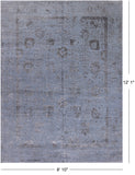 Grey Persian Tabriz Hand Knotted Wool & Silk Rug - 8' 10" X 12' 1"