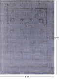 Grey Persian Tabriz Hand Knotted Wool & Silk Rug - 8' 10" X 12' 1" - Golden Nile